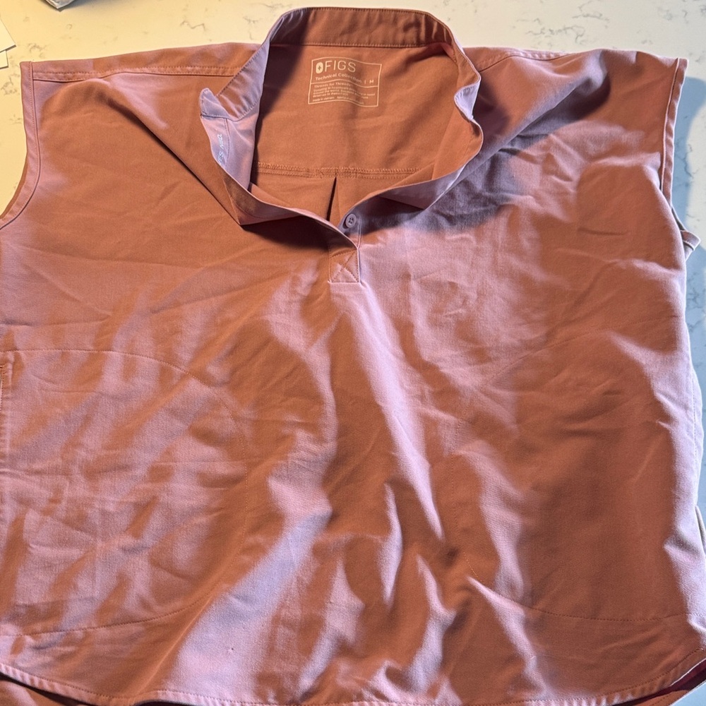 Figs Women's M Mauve Rafaela Blouse